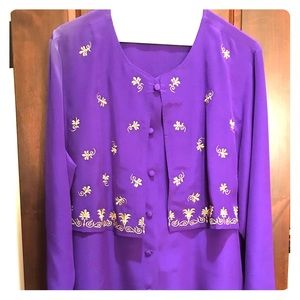 100%Silk royal purple dress shirt.